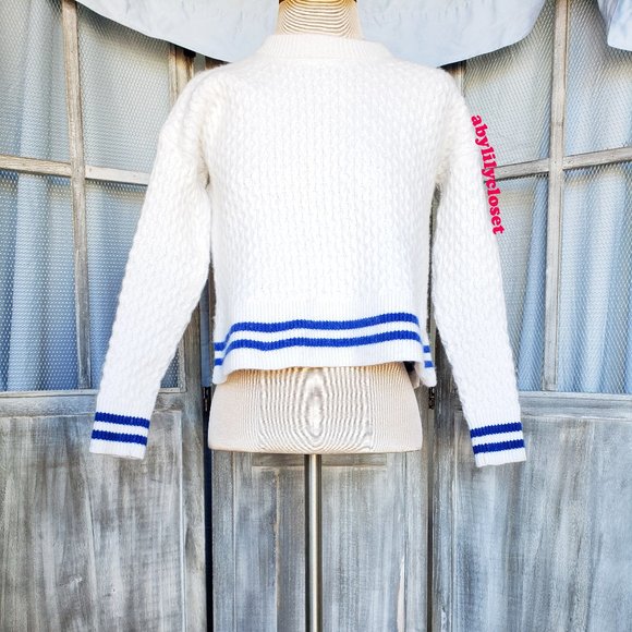 Madewell Stripe-Trim Honeycomb Pullover Sweater in Cotton-Merino Yarn Si… - Picture 6 of 10